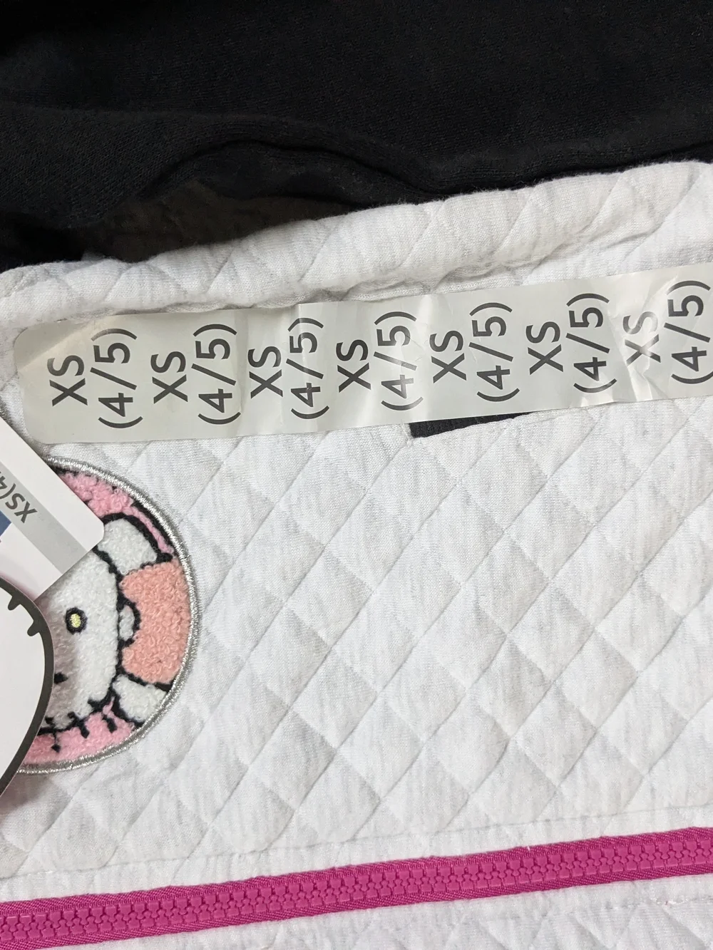 Hello Kitty Girls' Pink & White Quilted Hoodie Jacket